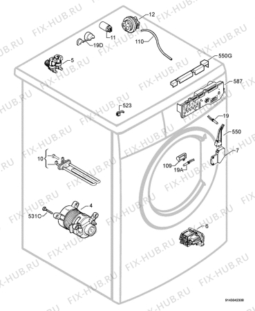 Взрыв-схема стиральной машины Zanussi ZWH5102 - Схема узла Electrical equipment 268